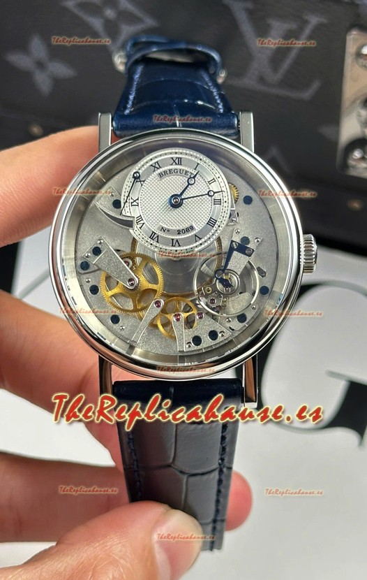 Breguet Tradition 7057BR/R9/9W6 Caja Acero Single Tourbillon Réplica Suiza Correa Azul