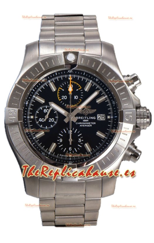 Breitling Avenger Chronograph 45 Dial Negro Reloj Réplica Suiza Espejo 1:1