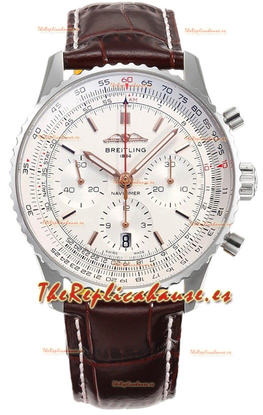 Breitling Navitimer B01 Chronograph 43 Dial Blanco - Caja Acero 904L Réplica Suiza Espejo 1:1