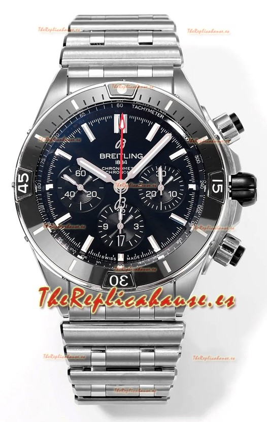 Breitling Chronomat B01 42 Edición Suiza Caja Acero 904L Dial Negro Reloj Réplica Espejo 1:1