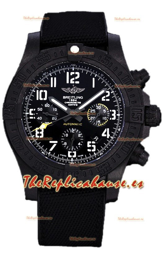 Breitling Avenger Hurricane Chronograph Dial Negro Correa Nylon - Revestimiento DLC Reloj Réplica Suiza
