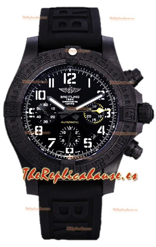 Breitling Avenger Hurricane Chronograph Dial Negro - Revestimiento DLC Reloj Réplica Suiza