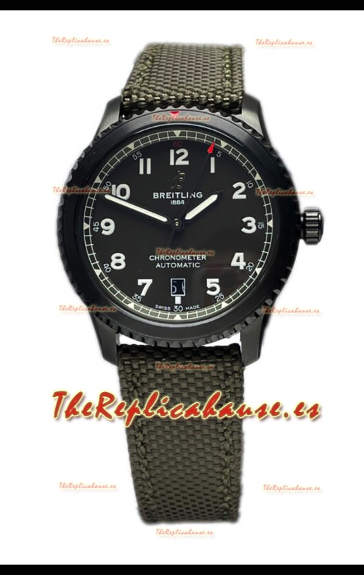 Breitling Navitimer Aviator 8 Automatic 41 Dial Negro Correa Nylon Reloj Réplica Suiza Espejo 1:1