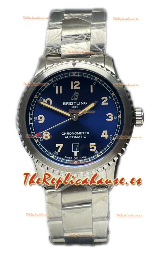 Breitling Navitimer Aviator 8 Automatic 41 Dial Azul Correa Acero Reloj Réplica Suiza Espejo 1:1