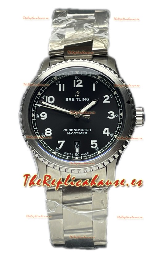 Breitling Navitimer Aviator 8 Automatic 41 Dial Negro Correa Acero Reloj Réplica Suiza Espejo 1:1