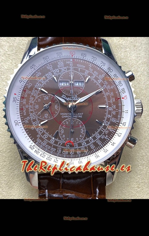 Breitling Montbrilliant Superclone Reloj Réplica in Dial Marrón - Caja Acero 904L