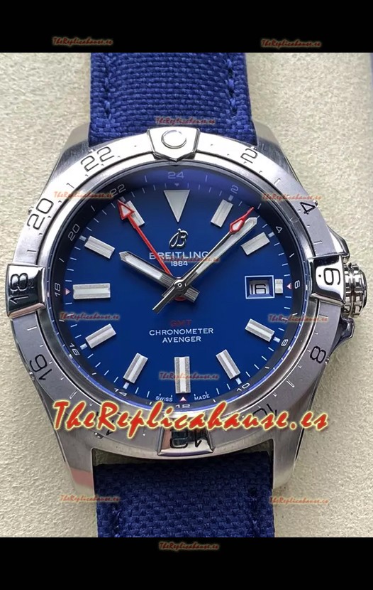 Breitling Avenger GMT Automatic 44 Reloj Réplica Suizo Super Clone 1:1 - Dial Azul 