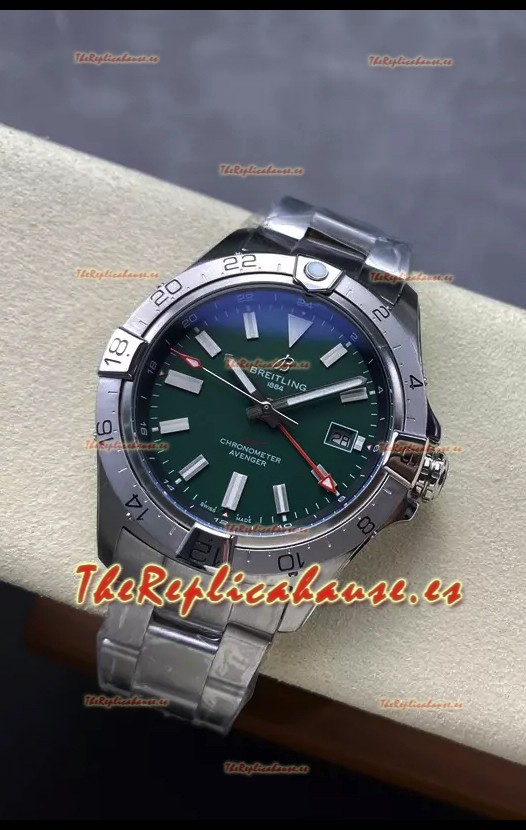 Breitling Avenger GMT Automatic 44 Reloj Réplica Suizo Super Clone 1:1 - Dial Verde 