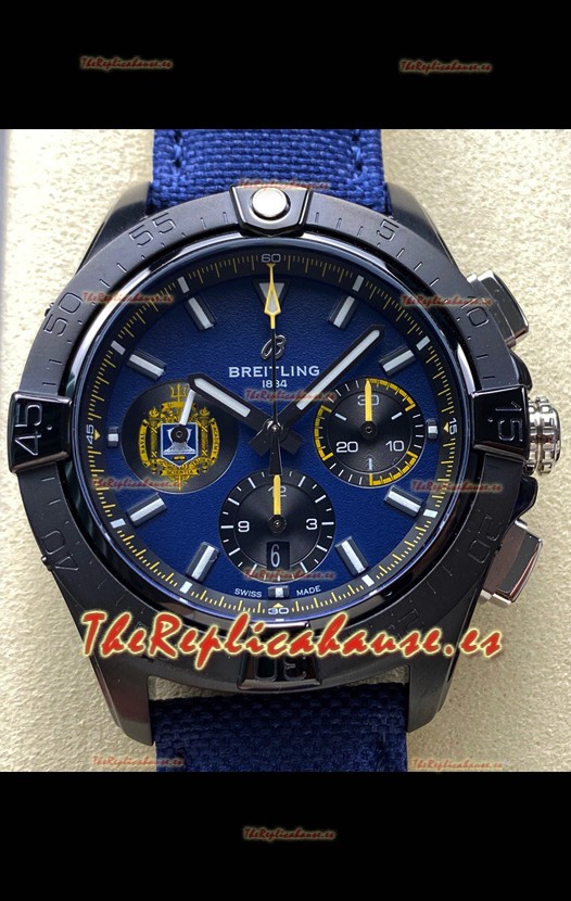 Breitling Super Clone Avenger B01 Chronograph 44 Dial Azul Oscuro Reloj Réplica Suizo Espejo 1:1