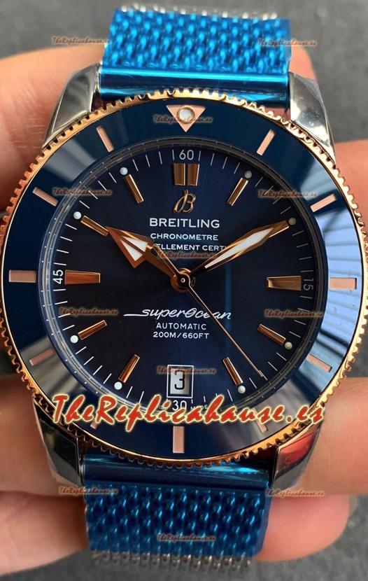 Breitling SuperOcean Heritage II B20 44MM Dial Azul Bisel Dos Tonos Réplica Espejo 1:1