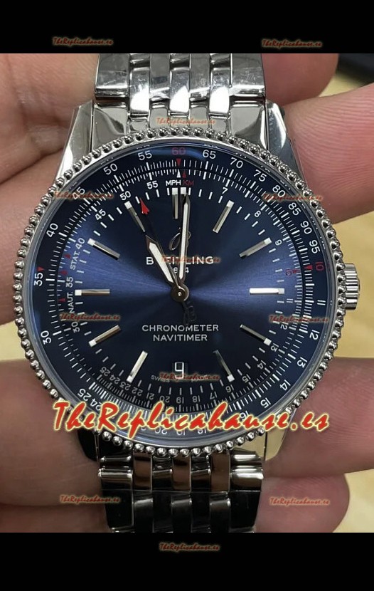 Breitling Navitimer 1 Reloj Réplica Suizo Automático en Dial Azul - Correa de Acero