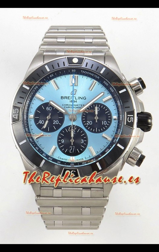 Breitling Chronomat Super Clone B01 42 Reloj Edición Suiza Acero 904L Dial Azul Hielo