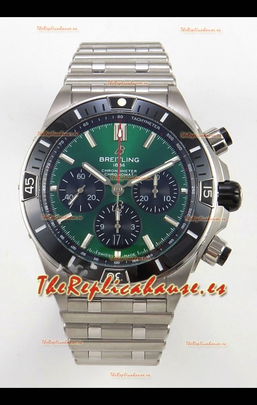 Breitling Chronomat Super Clone B01 42 Reloj Edición Suiza Acero 904L Dial Verde