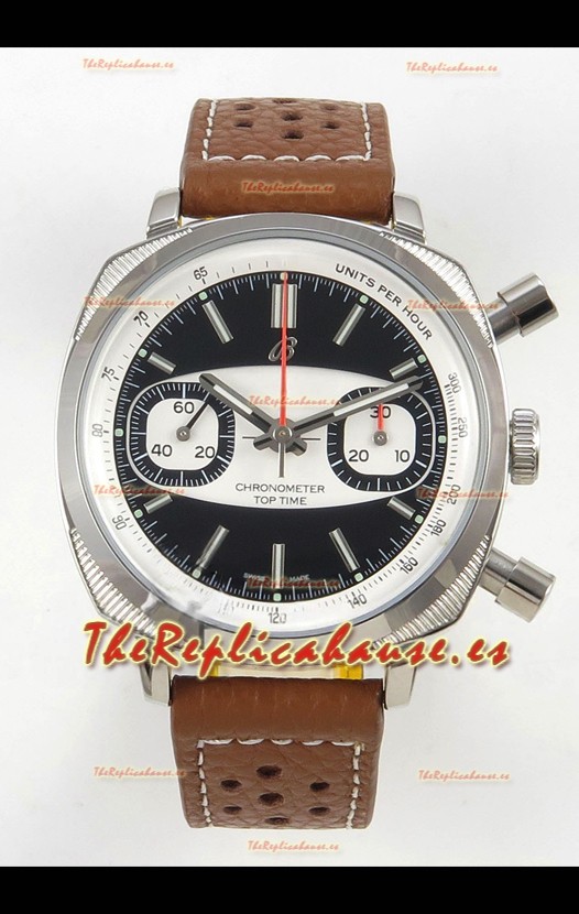 Breitling Top Time Super Clone Cronógrafo con Correa de Piel Marrón