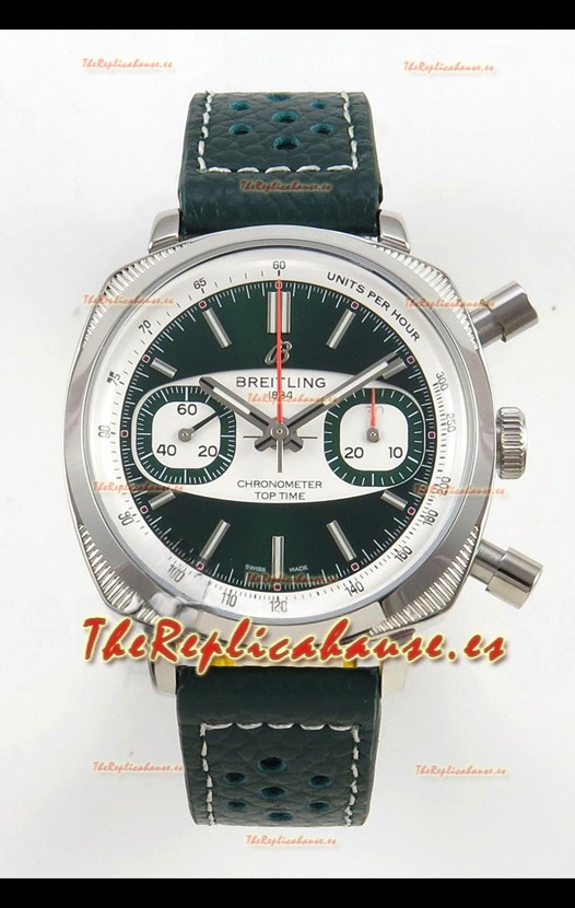 Breitling Top Time Super Clone Reloj Cronógrafo con Correa de Piel Negra