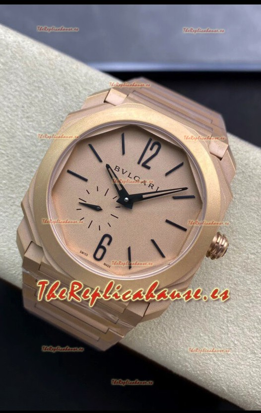 Bvlgari Octo Finissmo Edición Réplica a Espejo 1:1 Caja de Oro Rosado Arenada