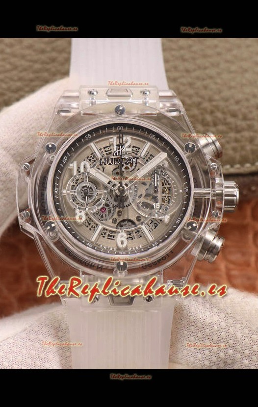 Hublot Big Bang Unico Caja de Plexiglass Transparente Casing Edición a Espejo 1:1 Reloj Réplica Suizo
