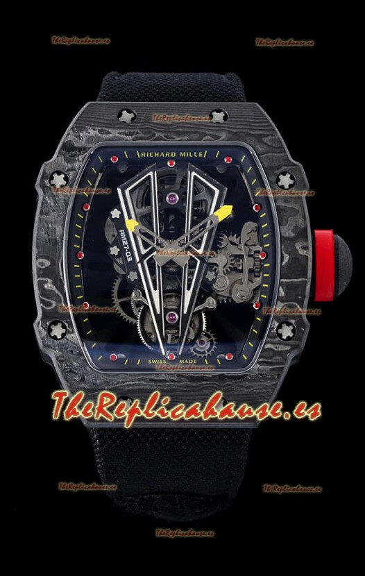 Richard Mille RM27-03 Rafael Nadal Genuine Tourbillon Movement Reloj Réplica a Espejo 1:1