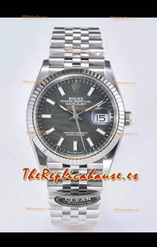 Rolex Datejust 126234 36MM Reloj Réplica Suizo en Acero 904L Dial Gris Réplica a Espejo 1:1