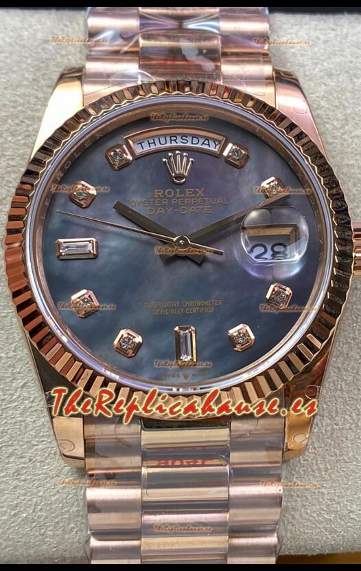 Rolex Day Date 36MM 118235 Oro Rosado Dial en Perla Reloj Réplica a Espejo 1:1