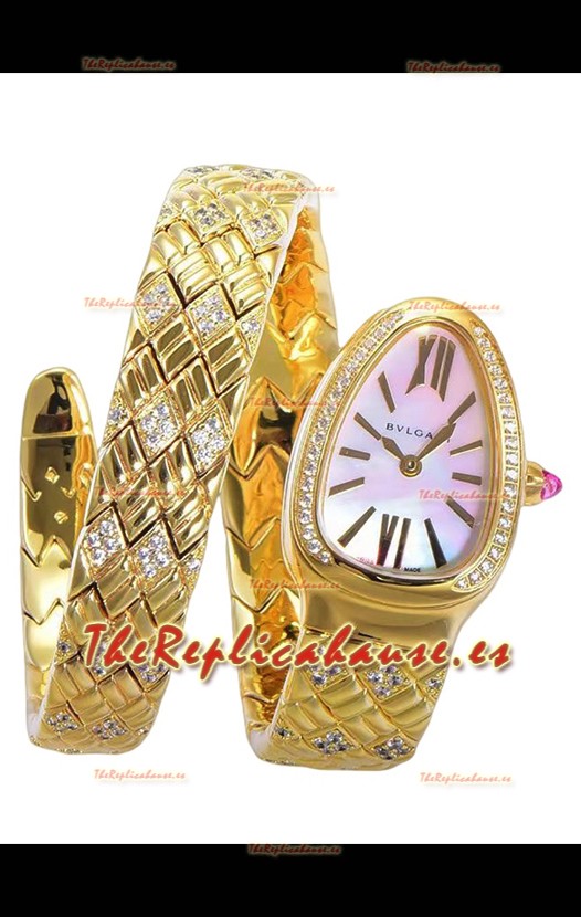 Bvlgari Edición Serpenti Edition Reloj Caja Oro Amarillo Dial MOP en Calidad Espejo 1:1