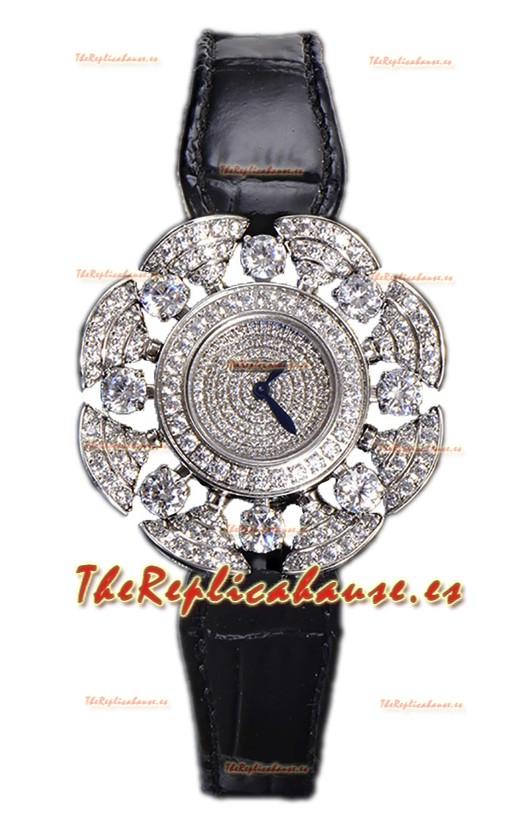 Bvlgari Divas's Edición Dream Reloj Caja en Acero - Bisel pavimentado Diamantes Réplica Suiza
