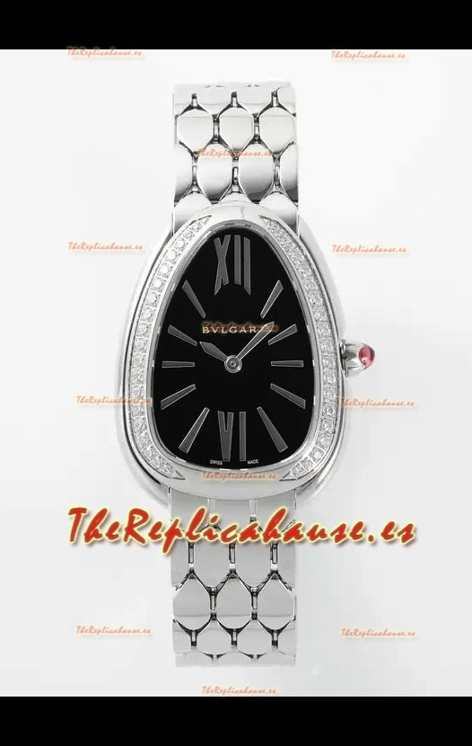 Bvlgari Serpenti Seduttori Edition en Caja Acero Reloj Super Clone Dial Negro