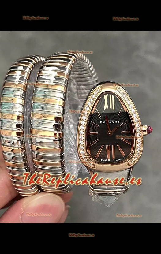 Bvlgari Serpenti Tubogas Double Spiral Two Tone Super Clone Reloj Réplica