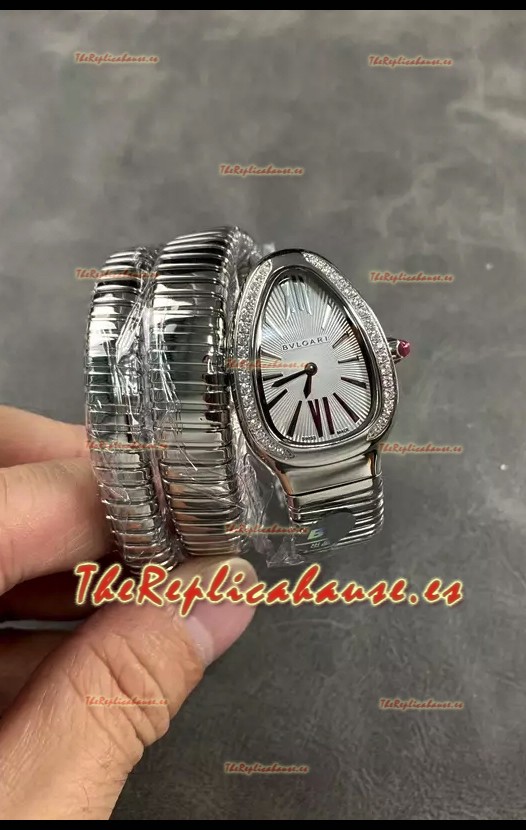 Bvlgari Serpenti Tubogas Double Spiral Acero Inoxidable Super Clone Reloj Réplica