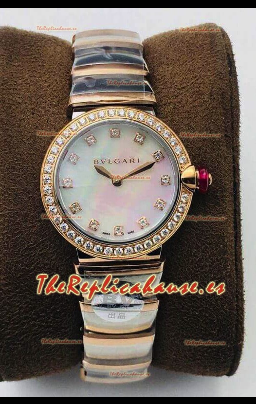 Bvlgari LVCEA Edition Reloj en Dos Tonos Acero Oro Rosado - Réplica a Espejo 1:1