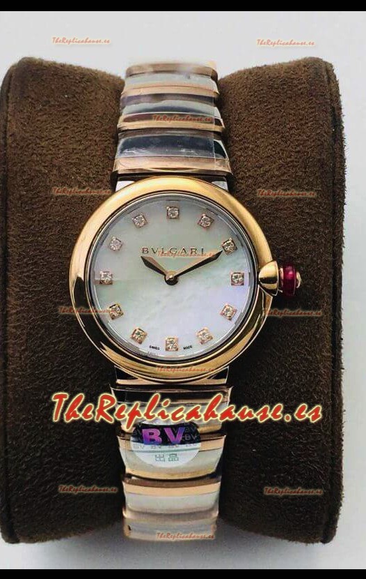 Bvlgari LVCEA Edition Reloj en Dos Tonos Acero Oro Rosado - Réplica a Espejo 1:1