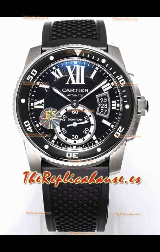 Calibre De Cartier Reloj 42MM Dial Negro Caja Acero - Reloj Réplica Espejo 1:1