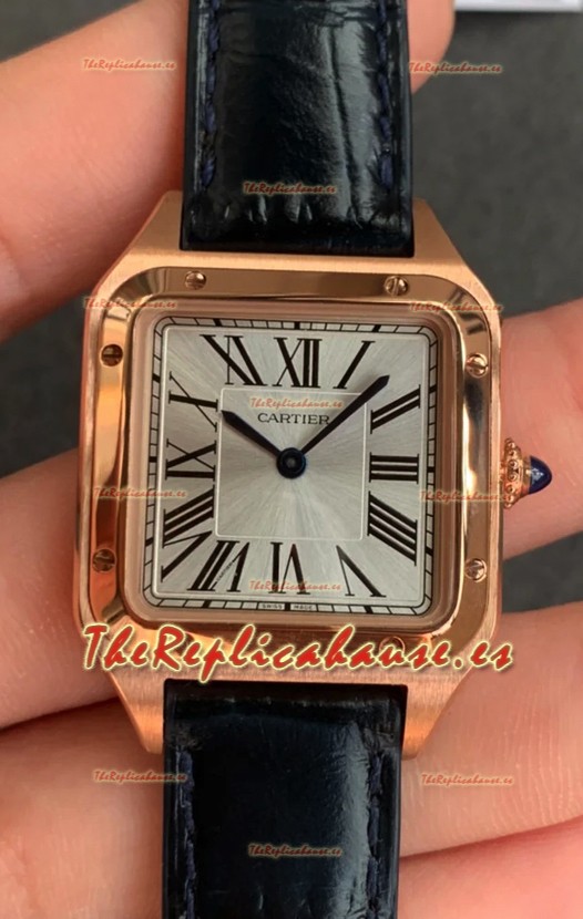 Cartier Santos Dumont Reloj Réplica Suiza Espejo 1:1 Caja Oro Rosado 38MM