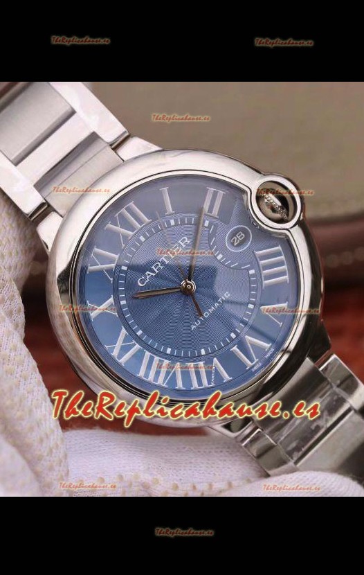 Ballon De Cartier Reloj Suizo Automático Calidad a Espejo 1:1 Caja en Acero 904L Dial Azul - 42MM