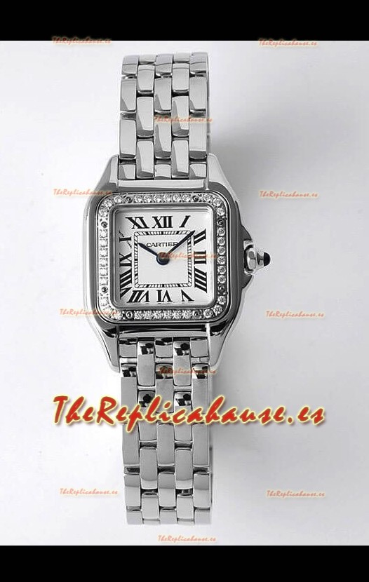 Cartier Edición PANTHERE 22MM Réplica Suiza Calidad a Espejo 1:1 Dial Blanco - Bisel Diamantes