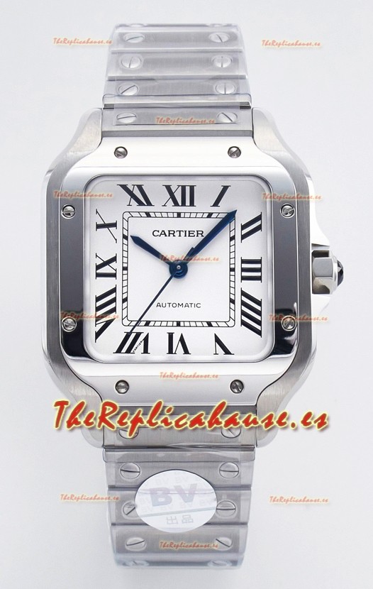 Cartier Santos De Cartier Acero 904L Dial Blanco Super Clone Reloj Replica 35MM
