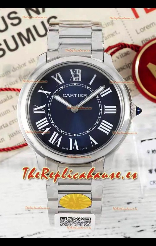 Cartier Ronde Must 36MM Cuarzo Suizo Dial Azul Reloj Réplica Suizo Espejo 1:1 