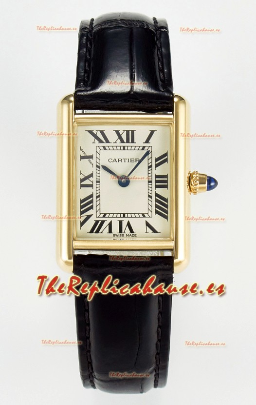 Tank Must Cartier Super Clone Edition 29MM Reloj en Caja Oro Amarillo