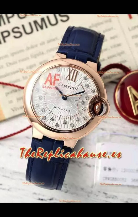 Ballon De Cartier Reloj Suizo Automático Calidad Espejo 1:1 33MM chapado en Oro Rosado