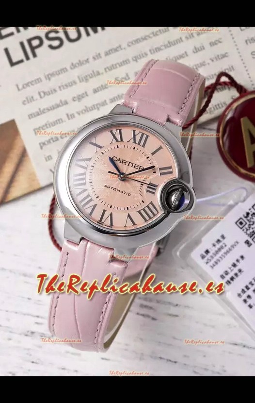 Ballon De Cartier Reloj Suizo Automático Dial Beige Calidad Espejo 33MM en Acero Inoxidable