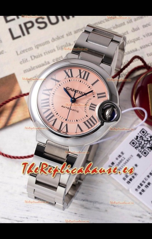 Ballon De Cartier Reloj Suizo Automático Dial Beige Calidad Espejo 33MM en Acero Inoxidable