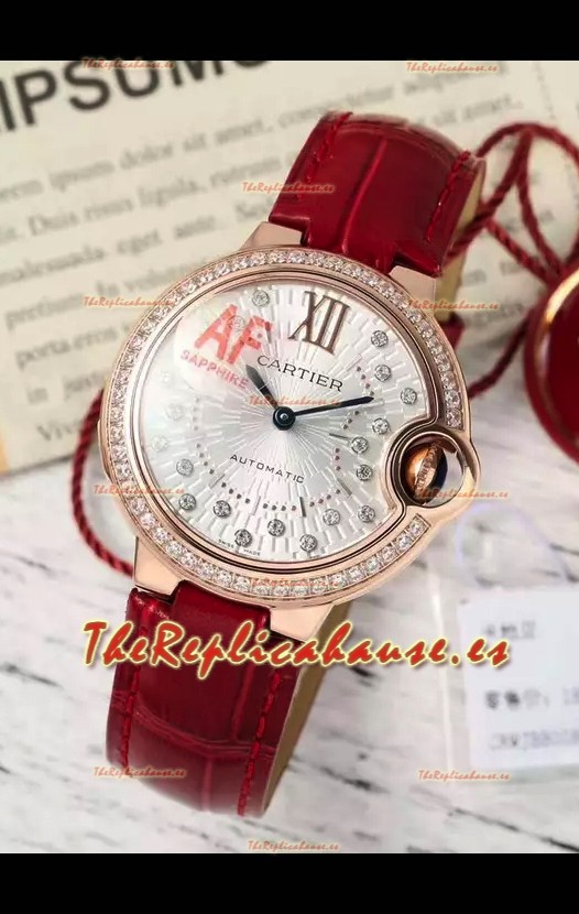 Ballon De Cartier Reloj Suizo Automático Calidad Espejo 1:1 33MM chapado en Oro Rosado