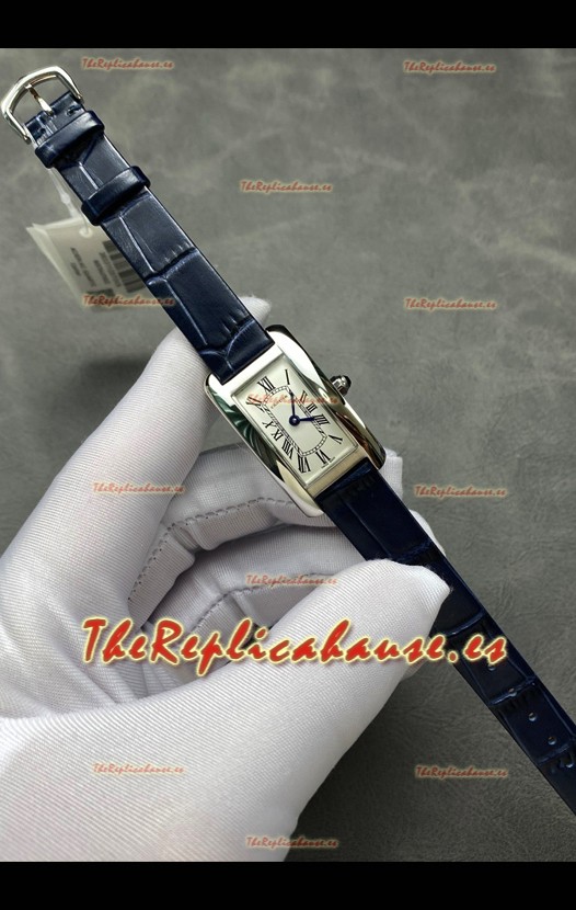 Cartier Tank Americaine Ladies Reloj Cuarzo Suizo Réplica Espejo 1:1 Caja Acero