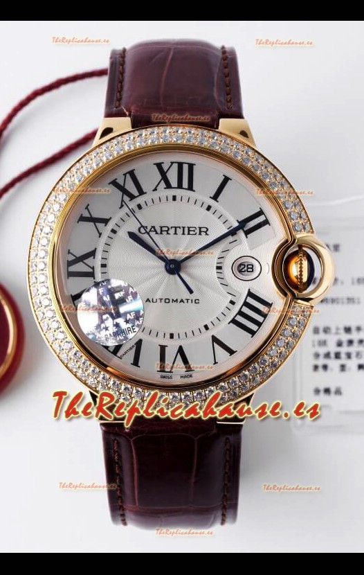 Ballon De Cartier Automático Suizo Calidad a Espejo 1:1 42MM Caja en Oro Amarillo