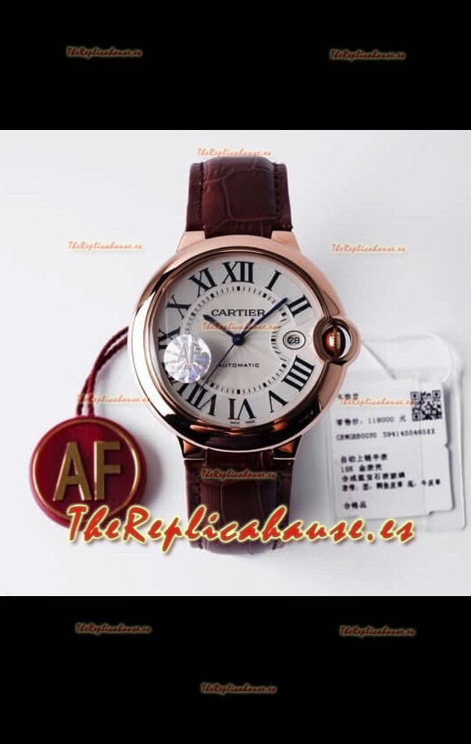 Ballon De Cartier Automático Suizo Calidad a Espejo 1:1 42MM Caja en Oro Rosado