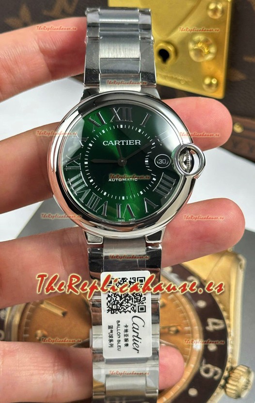 Ballon De Cartier Dial Verde Reloj Réplica Espejo 1:1 Suizo en Caja Acero 904L - 42MM
