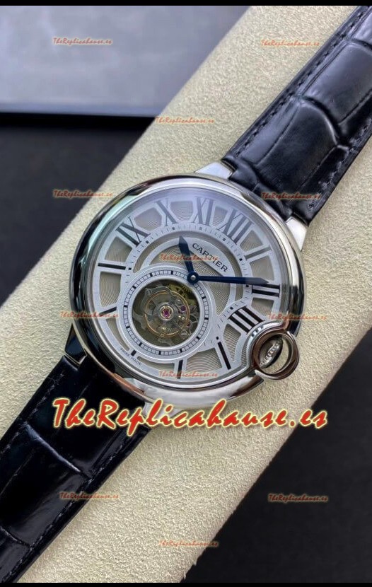 Ballon De Cartier Tourbillon Suizo Reloj Réplica a Espejo 1:1 Correa de Piel