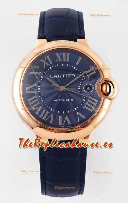 Ballon De Cartier Suizo Automático Calidad Espejo 1:1 42MM Caja Oro Rosado
