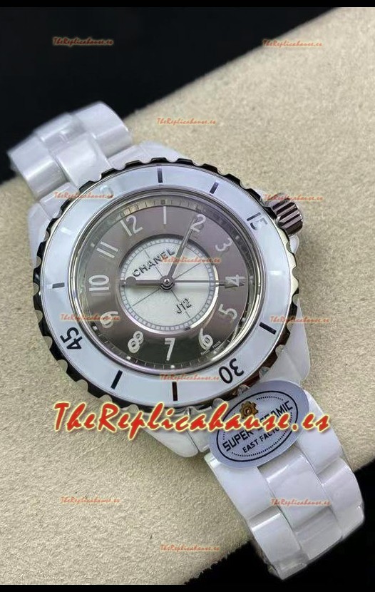 Chanel J12 Ladies Caja Cerámica Blanca Dial 2 Tonos Reloj Réplica Espejo 1:1