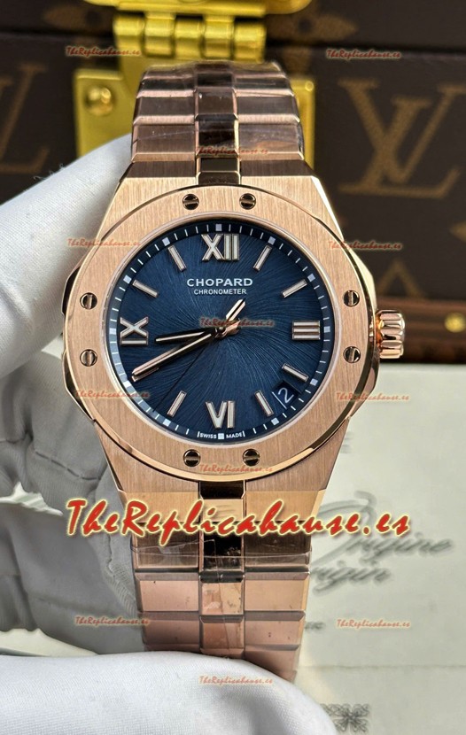 Chopard Alpine Eagle Dial Oro Rosado Azul Super Clone Reloj Réplica 